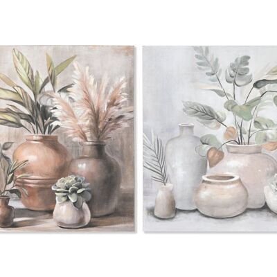 Peinture sur toile de pin 80X3,7X80 Vases 2 Assortiment. CU209080