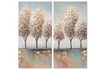 TABLEAU SUR TOILE MDF 30X2,5X60 ARBRES 2 SURT. CU208995 1