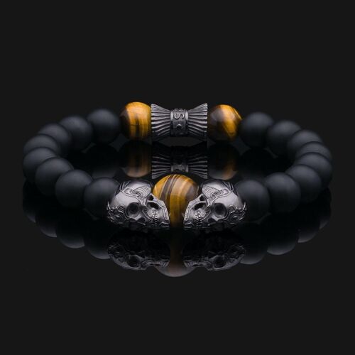 Skull Black Gold & Onyx Bracelet 3