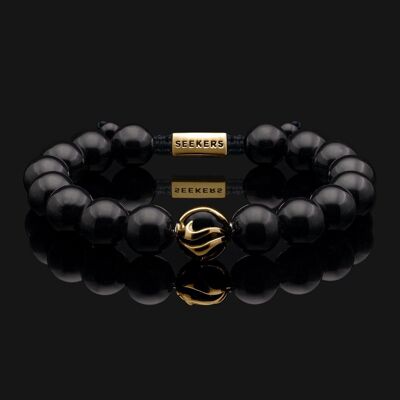 Armband Waves aus Vermeil-Gold und Onyx