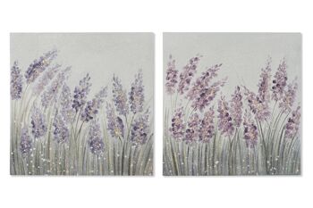 Tableau sur toile Mdf 60X2,8X60 Lavande 2 Assortiment. CU211902 1