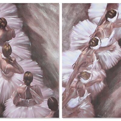 MDF-Leinwandgemälde 60 x 3 x 80 Ballerinas, 2 Sortimente. CU208975