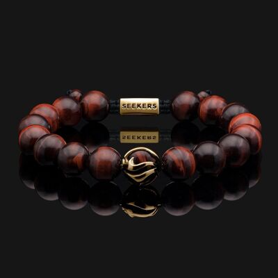 Waves Gold Vermeil & Red Tiger Eye Bracelet