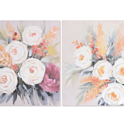 TABLEAU SUR TOILE MDF 80X2,8X80 FLEURS 2 ASSORTIS. CU201670