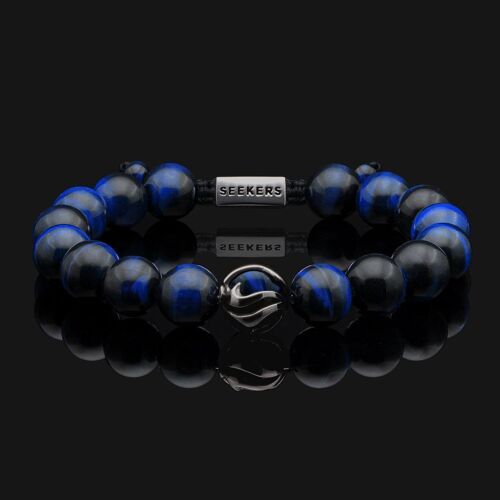 Waves Black Gold & Blue Tiger Eye Bracelet