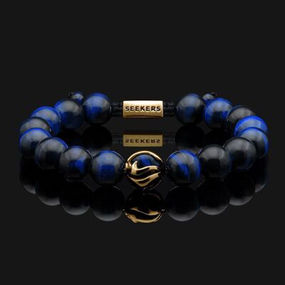 Waves Gold Vermeil & Blue Tiger Eye Bracelet