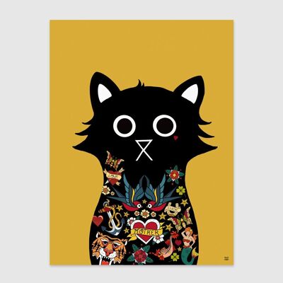 Jerry Cat Wall Art Print A4 and A3