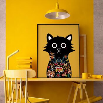 Jerry Cat Wall Art Print A4 et A3 3