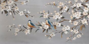 PEINTURE SUR TOILE 120X3,7X60 FLEURS OISEAU 2 ASSORT. CU209085 6