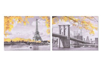 PEINTURE SUR TOILE 80X2,5X60 PARIS NEW YORK 2 SURT. CU208933 1