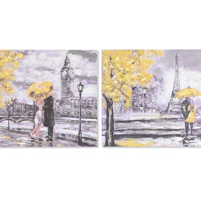 Tableau sur toile Mdf 100X3X70 City 2 Assortiment. CU201737