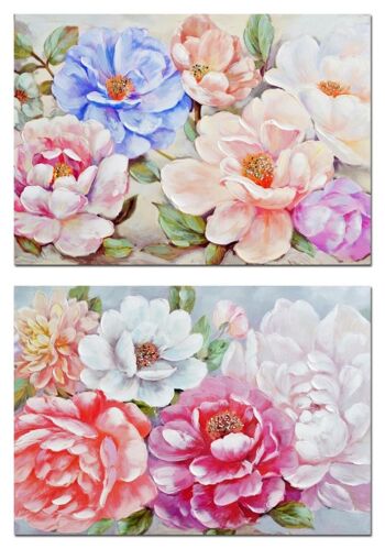 TABLEAU SUR TOILE MDF 100X3X70 FLEURS 2 ASSORTIS. CU201718