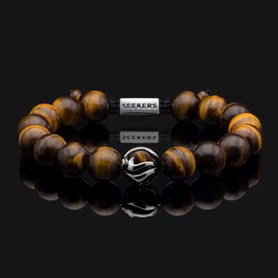 Waves 925 Sterling Silver & Tiger Eye Bracelet