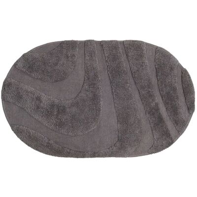 Bath mat Beau – Gray Oval 60 x 100 cm