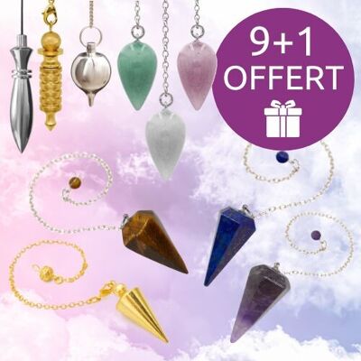 9 + 1 OFFERT : Lot de découverte - Pendule de radiesthésie