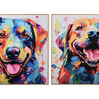 Tableau Aluminium Mdf 80X3,5X80 Chien 2 Assortiment. CU211881
