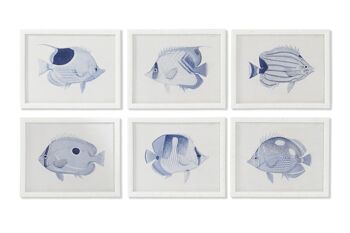 TABLEAU EN VERRE MDF 50X2,5X40 POISSON ENCADRÉ 6 ASSORT. CU210965 1