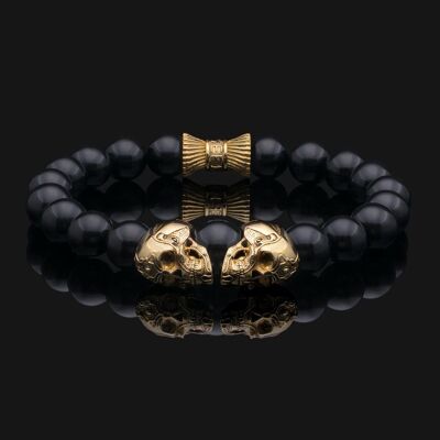 Skull Gold Vermeil & Onyx Bracelet