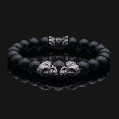 Skull Black Gold & Onyx Bracelet 4