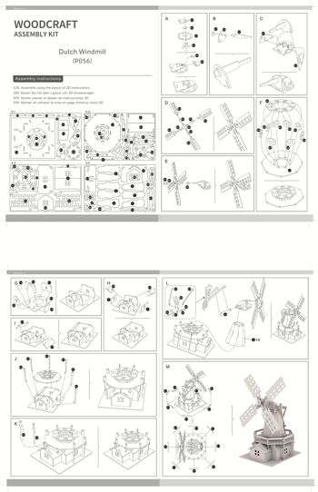 Kit de construction Moulin Moulin à vent en bois 3
