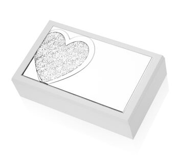 Boîte à bijoux 20x12x6 cm Argent Ligne "Coeur" 1