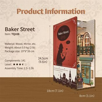 Book Nook, Baker Street (Sherlock Holmes) - Puzzle 3D 10