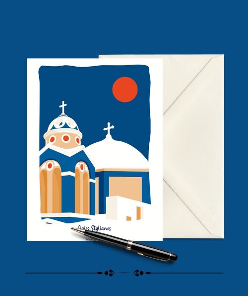 Carte Postale SANTORIN Agios Stylianos - 15x21cm