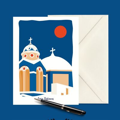 SANTORINI Agios Stylianos Postkarte – 15x21cm