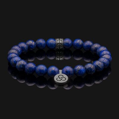 Bracelet Luxe Or Noir & Lapis Lazuli