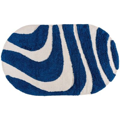 Tappetino da bagno Beau – Ovale blu 50 x 80 cm
