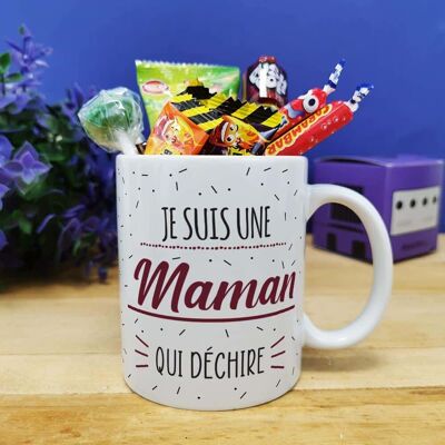 Mug bonbon années 90 "Je suis une maman qui déchire"