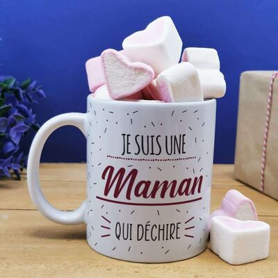Mug "I'm a rocking mom" and its heart marshmallows x 10
