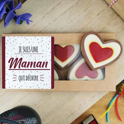 Cuori di cioccolato al latte x4 “Sono una mamma a dondolo”