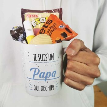 Mug  "Je suis un papa qui déchire" et ses bonbons des années 70 4