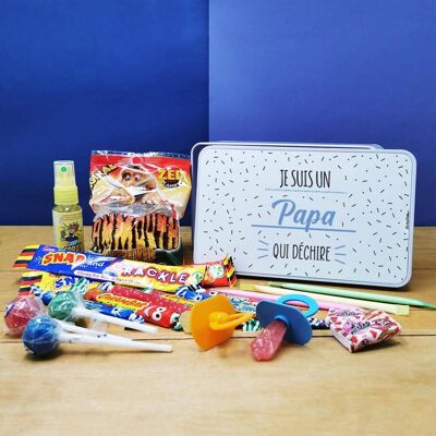 Caja de dulces años 90 "Soy un papá rockero" -