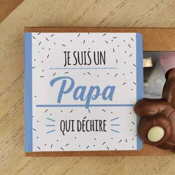 Oursons au chocolat au lait x3 "je suis un papa qui déchire" 4