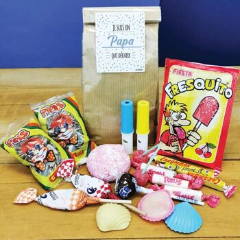 Sachet bonbon années 70  "je suis un papa qui déchire" 1