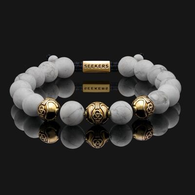 Bracciale in oro premium vermeil e howlite