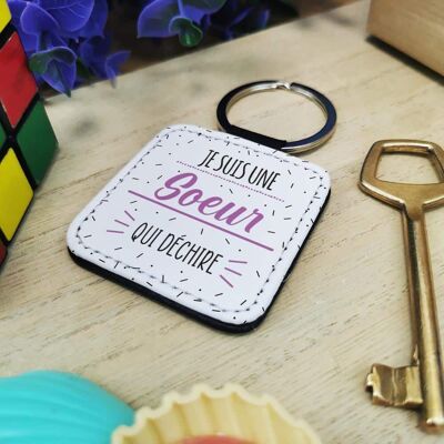 Key ring "I'm a sister who rocks"