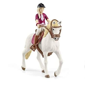 Schleich - Figurines Horse Club Sofia & Blossom :  15,5 x 5 x 18 cm - Univers Horse Club - Contient : 1 fillette, 1 cheval, 1 bombe, 1 selle, 1 bride avec rênes, 1 bracelet - Réf : 42540 2