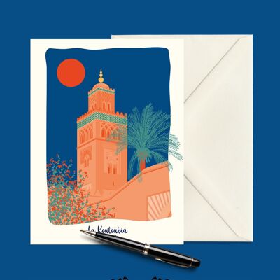 MARRAKECH La Koutoubia Postcard - 15x21cm