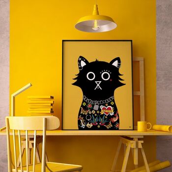 Sid Cat Wall Art Print A4 et A3 3