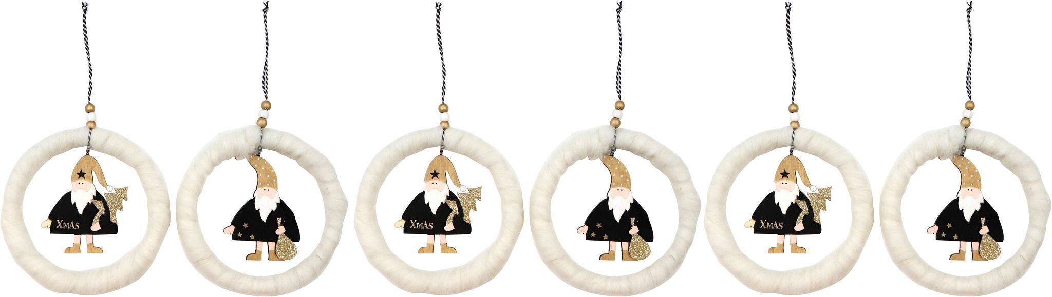 CORONAS DE FIELTRO SANTA SET 6 PIEZAS (HOFF9333)