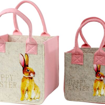 FELT BAGS HAPPY EASTER 2 PIECE SET (HOFF5559)