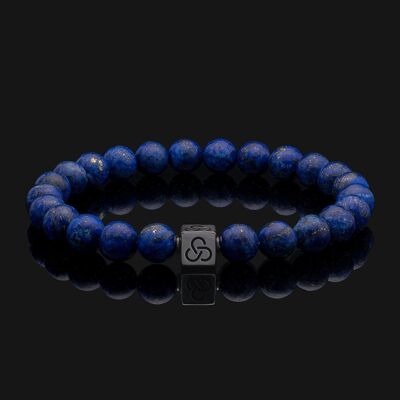 Essential Armband aus Schwarzgold & Lapislazuli