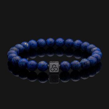 Bracelet Essentiel Or Noir & Lapis Lazuli 1