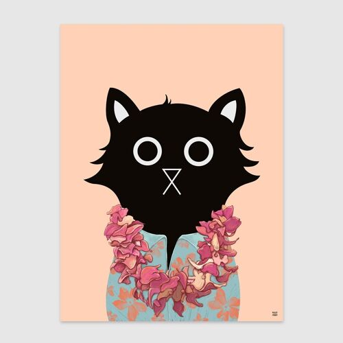 Summer Vibes Cat Wall Art PrintA4 and A3