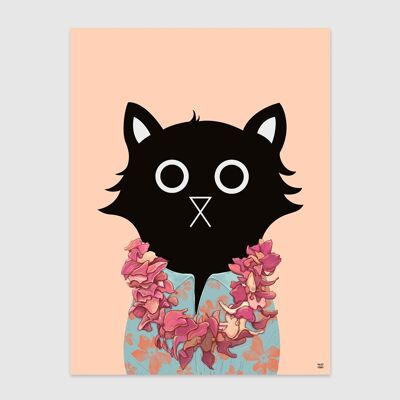 Summer Vibes Cat Wall Art PrintA4 et A3