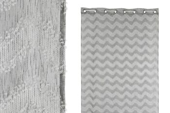 RIDEAU POLYESTER 140X260X260 BRODÉ GRIS TX210191 1