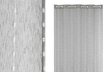 RIDEAU POLYESTER 140X260X260 BRODÉ GRIS TX210196 1